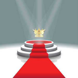 照亮舞台登上领奖台冠与矢量图颁奖典礼的红地毯