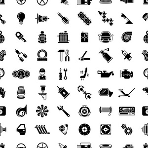 和明星黑色的齿轮,蒸汽朋克无缝模式汽车零件存储简单的图标无缝模式