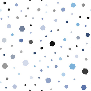 浅蓝色矢量无缝图案, 彩色六边形。白色背景与五颜六色的六边形。新模板为您的品牌书