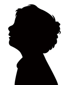 儿童头部剪影矢量照片