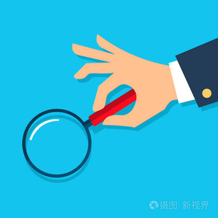 手拿放大镜.概念的搜索,检测和插画-正版商用图片0r0f12-摄图新视界