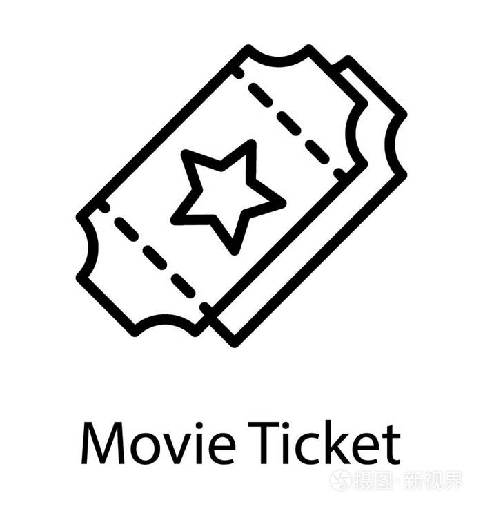 一张撕了的纸, 上面有星星, 电影票图标插画-正版商用图片0r0itg-摄图