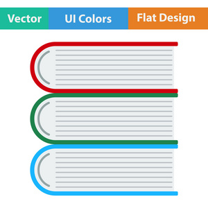 平面设计图标的一摞书