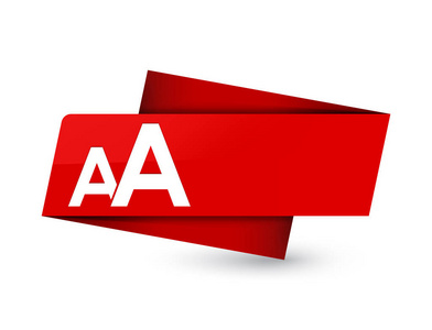 在特优红色标记符号抽象插图上隔离的字体大小图标照片