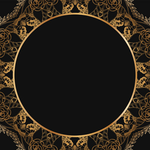 圆形花边边框框架剪影图片