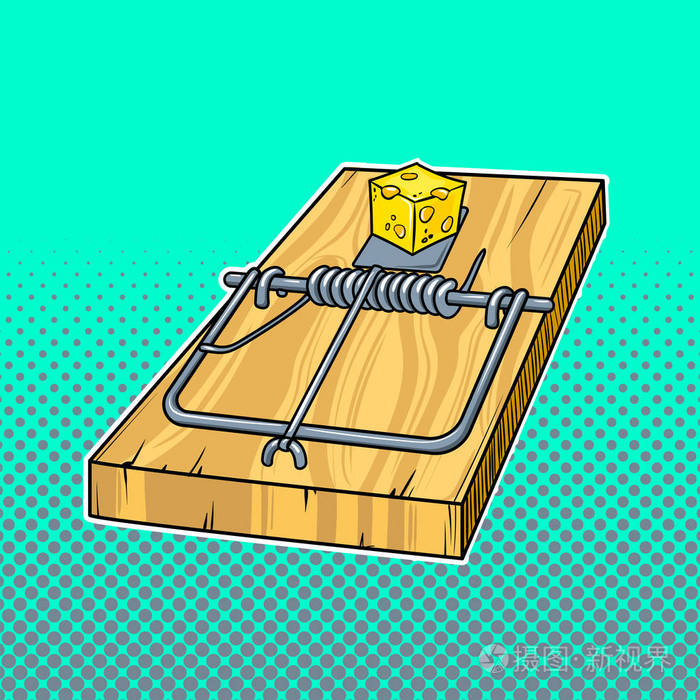 捕鼠器漫画风格矢量图