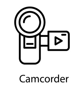 相机镜头与播放按钮丰富的屏幕提供摄像机的概念