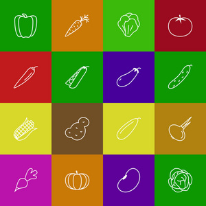 蔬菜图标设置线条样式图片