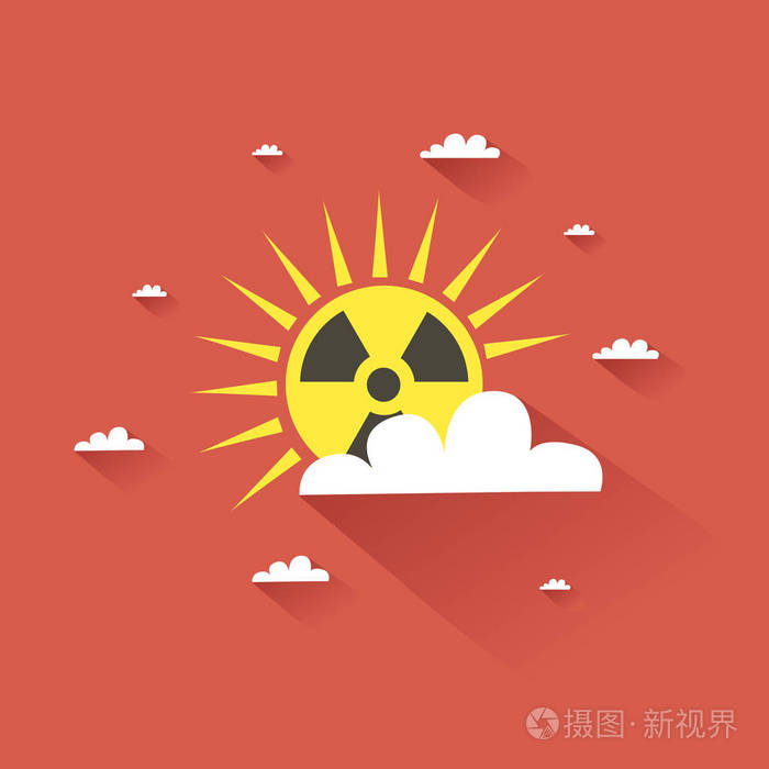 太阳辐射与登录红色天空云层背景