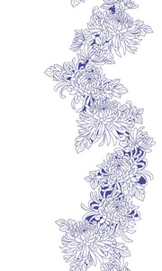 日式菊花图案, 日本式菊花花的设计, 这幅画不断重复, 它是用来做和服