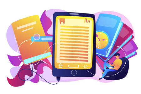 电子书概念向量插图照片