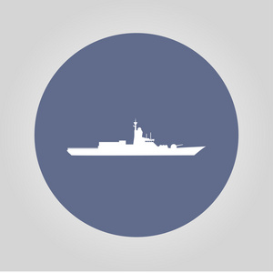 一艘大型战舰的轮廓.矢量概念插画设计照片