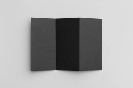 黑色 A4 Z 折叠小册子模拟