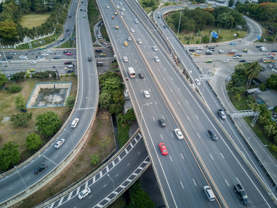 4 k 路口公路交通从无人机视图