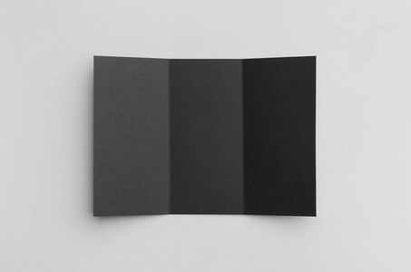 黑色 A4 三折叠小册子模型