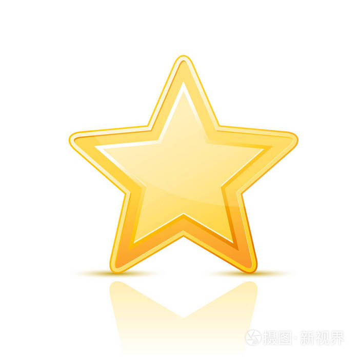 白色背景上的金色简单星形图标