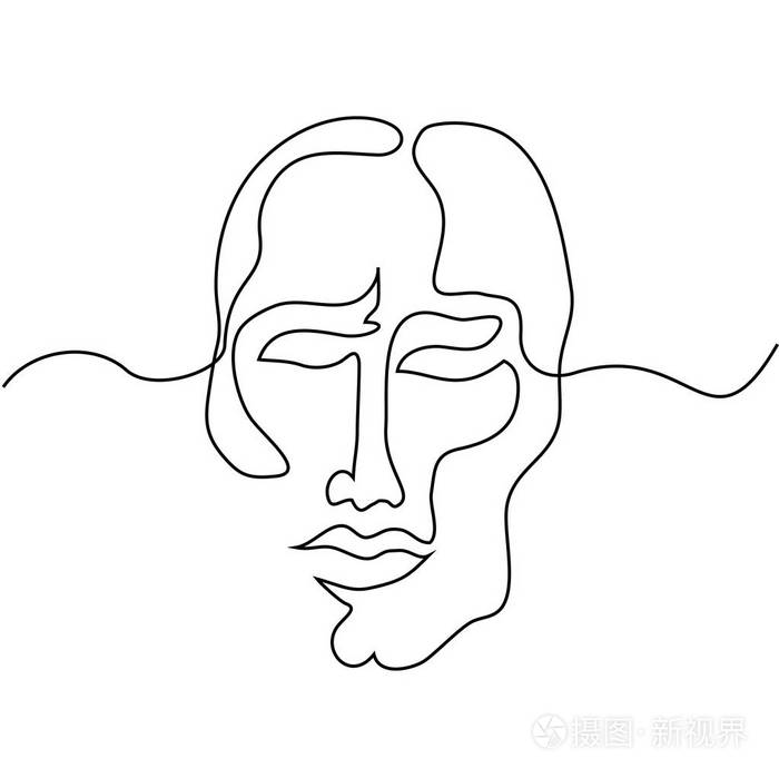 一个人的抽象肖像插画-正版商用图片0r1cvf-摄图新视界
