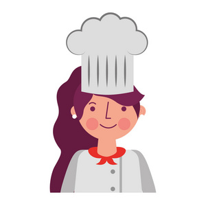 女厨师女性角色与帽子