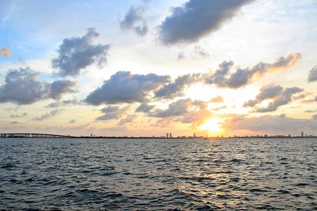 以上迈阿密南海滩日出和日落