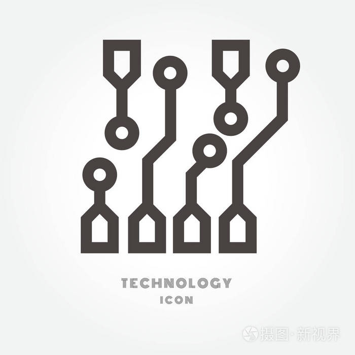电路板,技术图标图孤立的标志符号