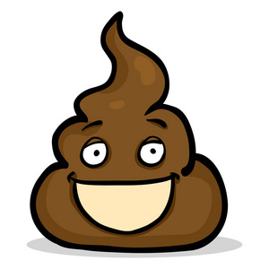 倒楣的事情发生白色背景微笑的狗屎照片