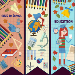 平 illustration4of 科目和女孩在学校主题, 教育