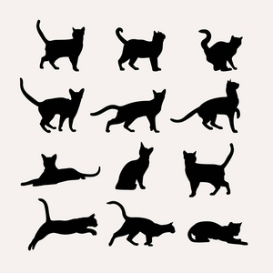 猫矢量 silhouettes