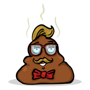 气味字符白色背景的时髦狗屎字符照片