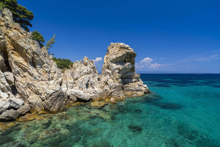 希腊美丽的海岸边形象景观