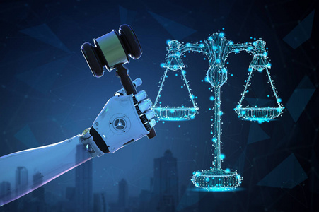 3d 渲染 ai 机器人的网络法概念与法律尺度和槌法官