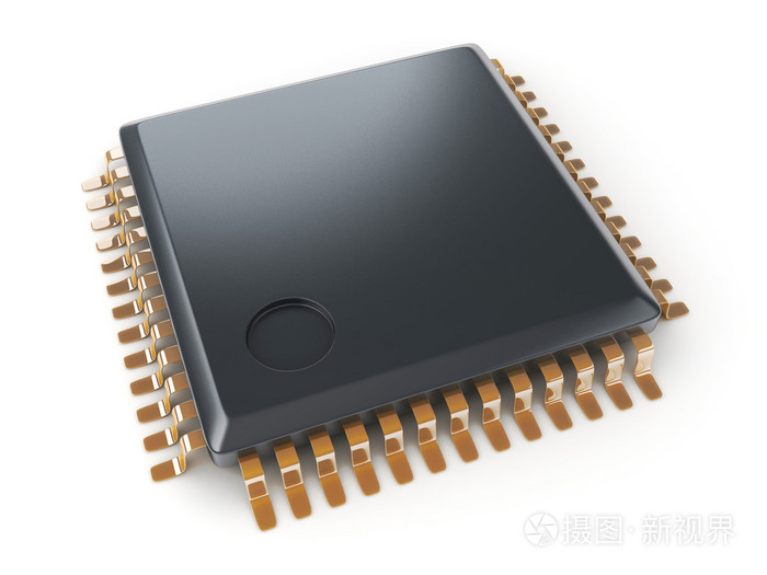 白色背景上的芯片