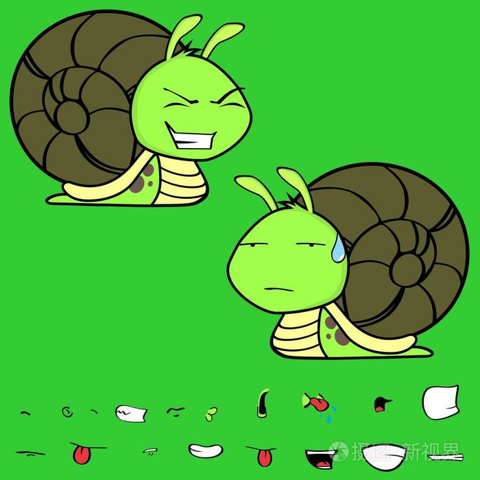 小蜗牛卡通表情集插画-正版商用图片0r1xx1-摄图新视界