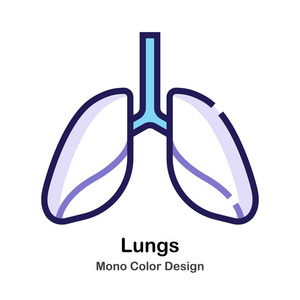 肺部单色图标