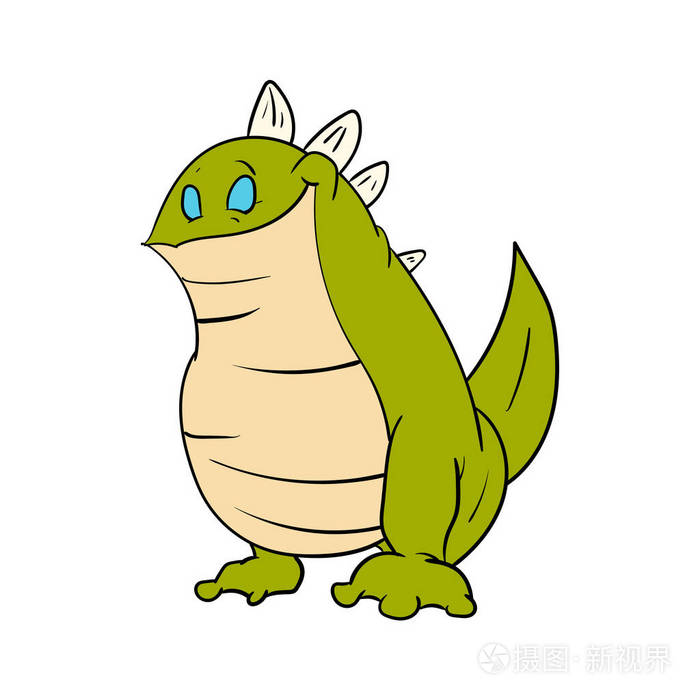 卡通绿色蜥蜴