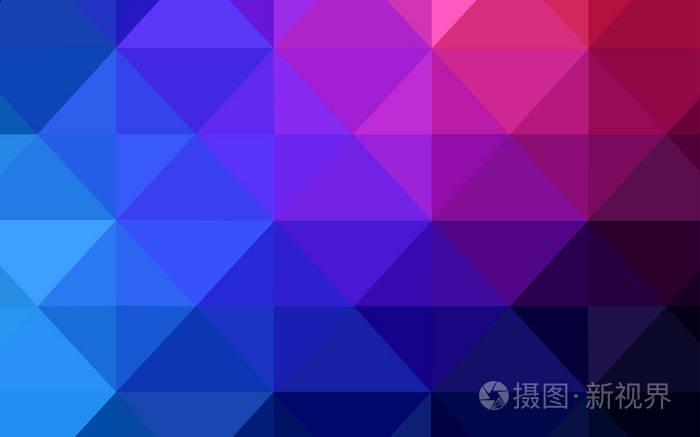 深蓝色, 红色矢量多边形抽象背景.