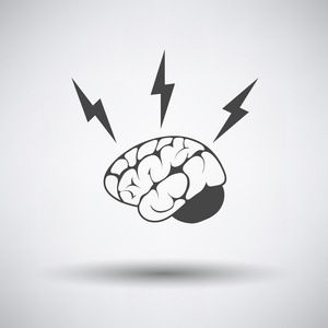 头脑风暴图标与圆形阴影照片