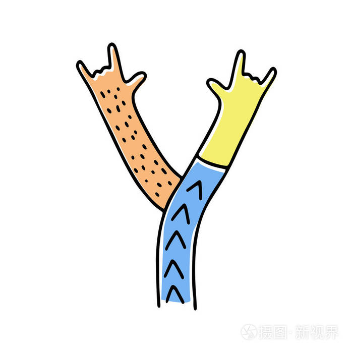 疯狂的手字母表, 手画字母 y