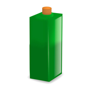 绿色玻璃瓶样机, 逼真风格