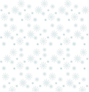 蓝色雪花飘落在白色的背景，纹理，矢量图