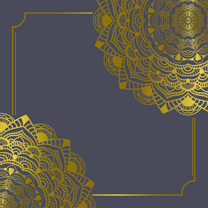 曼荼罗复古装饰品元素和框架矢量插图