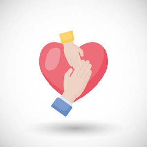 矢量插图仁慈和慈善扁平图标图形 elemens 非营利组织和捐赠中心.