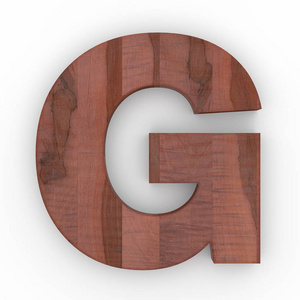 在白色背景下隔离的木质字母 G