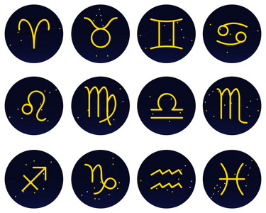 黄道十二宫图标行集图片