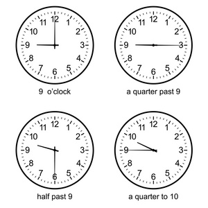学习时间时钟设置矢量图片