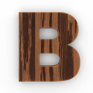在白色背景下隔离的木质字母 B