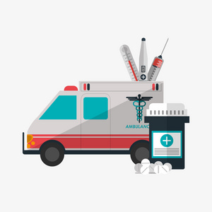 医疗服务设计。卫生保健的图标。色彩丰富的插画