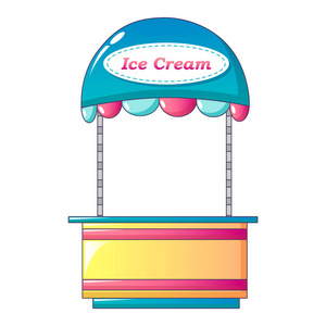 冰淇淋店图标, 卡通风格