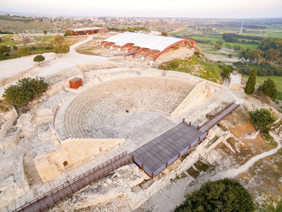 Kourion 古剧院的鸟瞰图