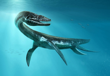 Plesiosaurus 场景3d 插图