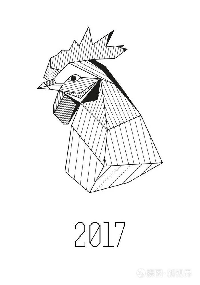 几何公鸡图插画-正版商用图片0r35w1-摄图新视界